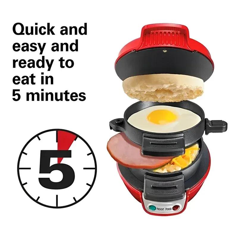 220V Household Breakfast Burger Machine Hamburg Sandwich Maker Bread Muffin Maker Non Maker Stick Plates Electric Burger Maker