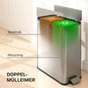 Dual Kitchen Bin with Soft-Close Butterfly Lid, 2 X 28L Stainless Steel Pedal Bin with Removable Inner Buckets