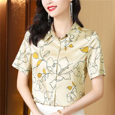 Shirt for Women Short Sleeve New Fashionable Women's Blouse Mulberry Top Summer