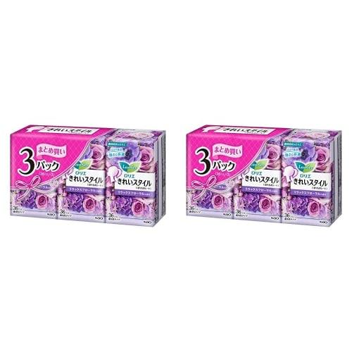 

[Bulk Purchase of 2 Sets] Laurier Kirei Style Panty Liners, Relaxing Floral Scent, 36 Sheets x 6 Packs, Total 216 Sheets