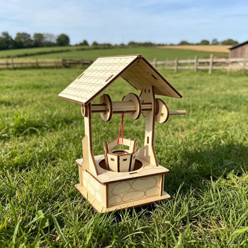 3D Wooden Educational Science Pavilion - Handcrafted Children's Assembly Toy