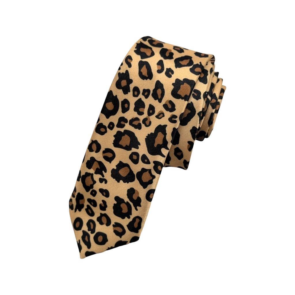 Men's Leopard Print Necktie for Formal and Casual Occasion Stylish Long Tie for Weddings Parties and Business Meetings