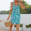 Abito da sole estivo da donna senza maniche con scollo a U, vestito canotta da spiaggia
