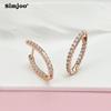SIMJOO Rose Gold Ladies Earrings Cool Wind Fashion Irregular Zircon Earrings