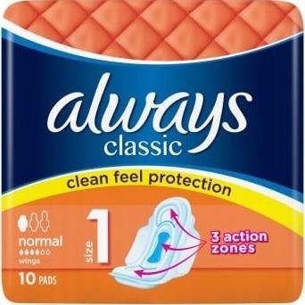 Always Classic Normal Sanitary Pads with Wings