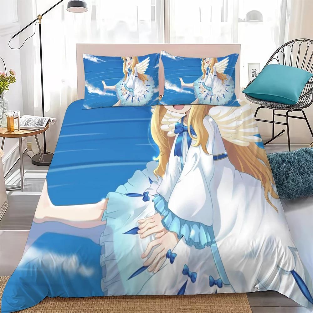 3D Cartoon F-Filo Angelic Figure Bedding Set Duvet Cover Pillowcases, for Kids Girls Bedroom Decor Twin Full Queen King Size