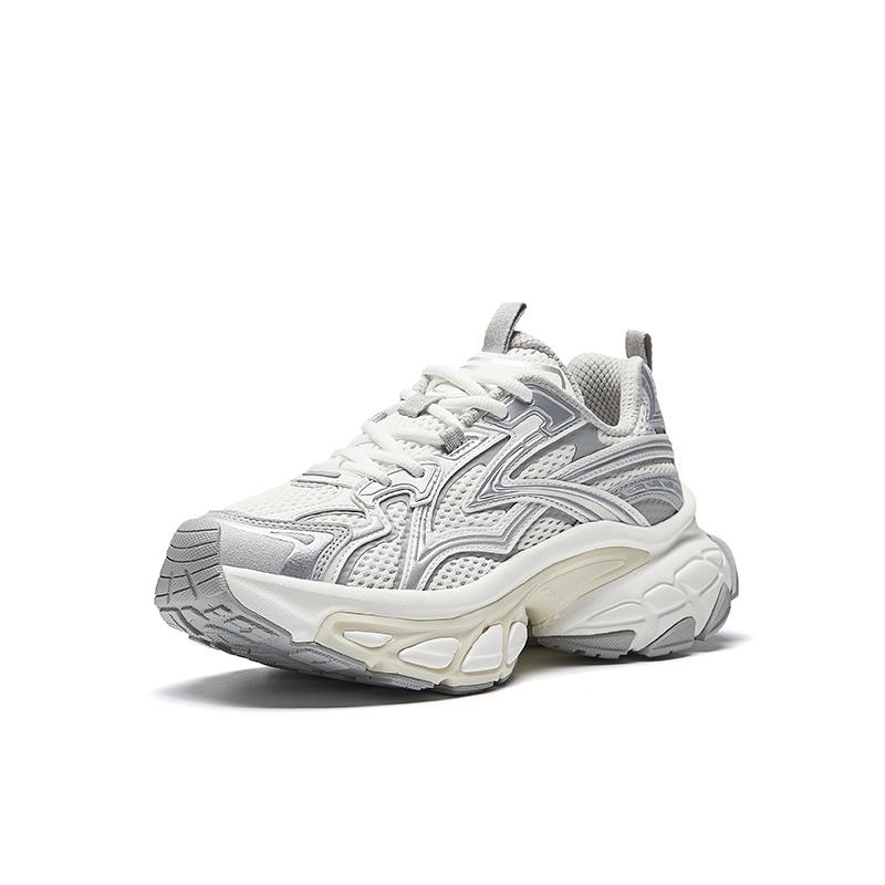 ANTA Women's Millennium Retro Y2K Chunky Dad Shoes Ivory White Light Grey Cream 122618899-2