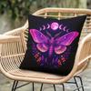 Pillowcase 1Pc, Moth Full Moon Mystery, Printed Holiday Theme Cushion Cover With Hidden Zipper, Suitable For Sofa, Living Room,