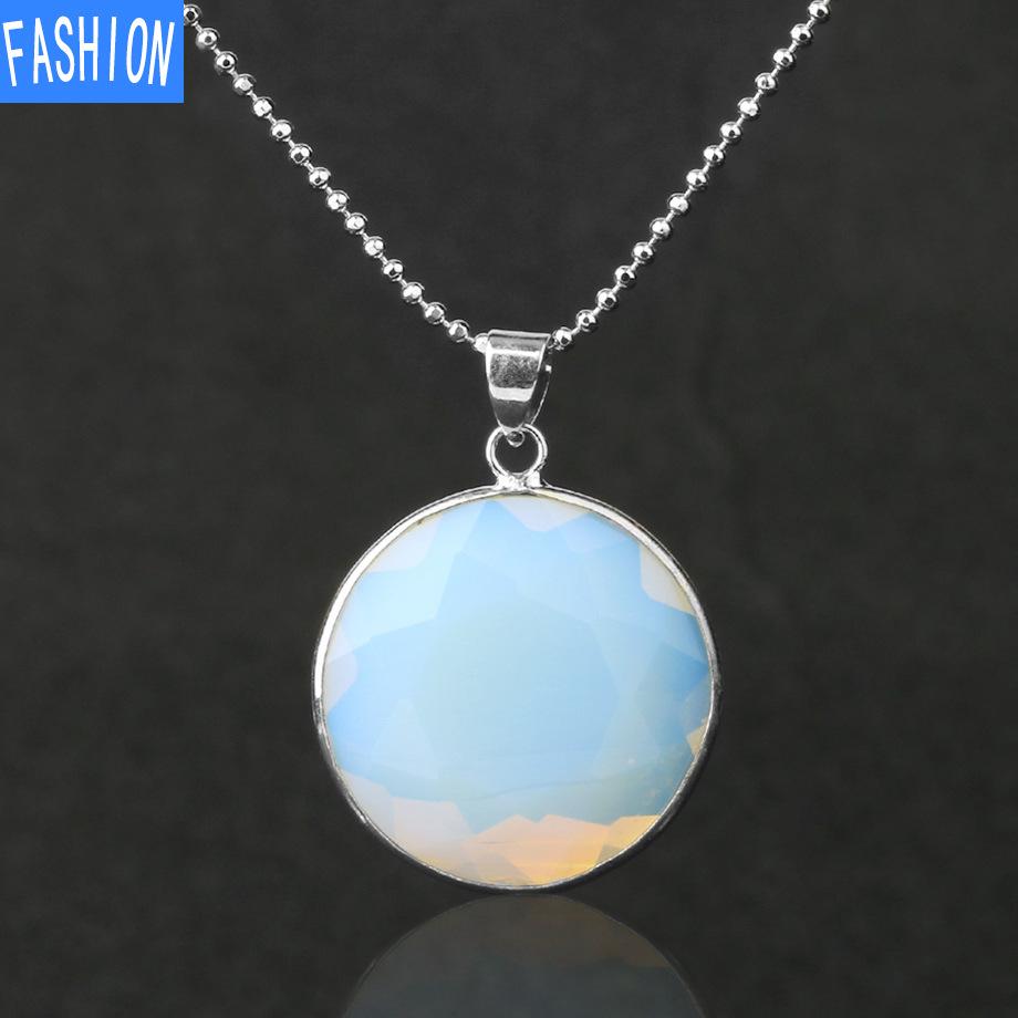 Colier universal de mărgele cu pandantiv de primăvară și de vară, piatră semiprețioasă, cu mai multe fațete, tăiat rotund, pentru bărbați și femei