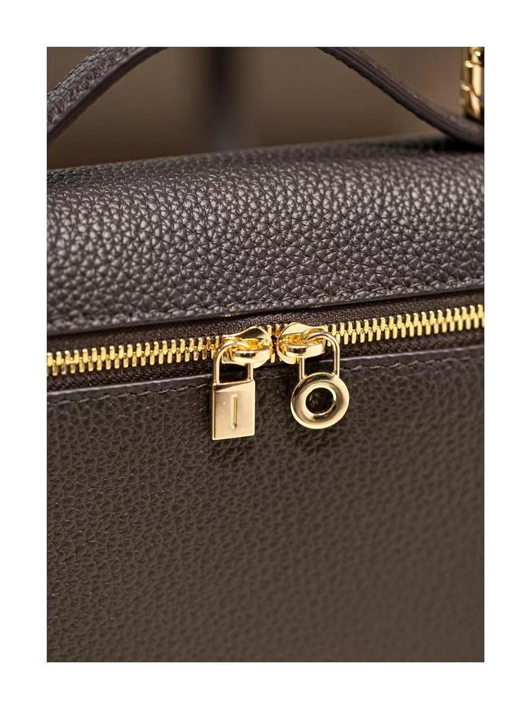 2025 Women's Genuine Leather Crossbody & Clutch Bag - LP19 Top Layer Cowhide Lunch Box Design