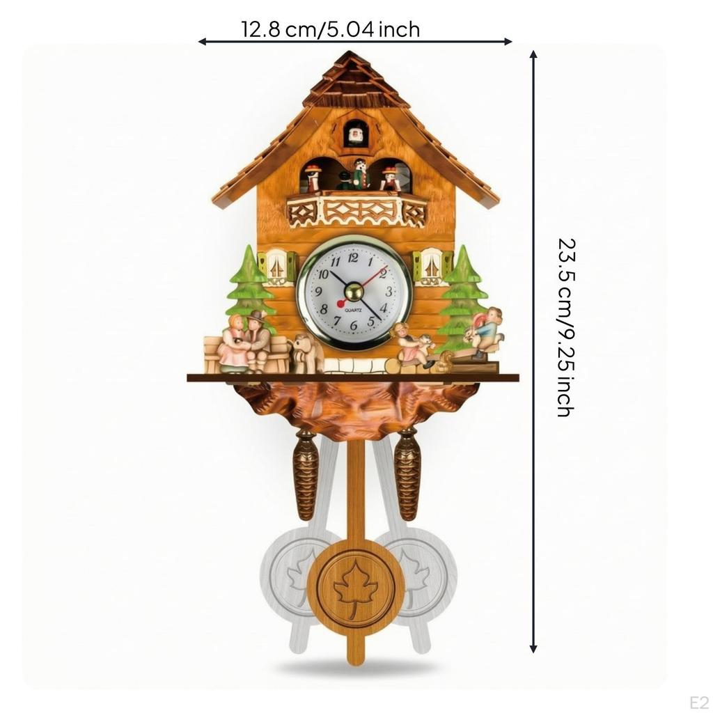 Kuckucksuhr mit Pendel Holz Traditionell für Wohnzimmer, Hütte