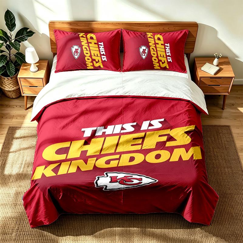 Kansas City Chiefs (23) 3pc Set Suitable for Master Bedrooms Soft and Comfortable an Ideal Gift for Family and Friends Includes One Duvet Cover and Tw