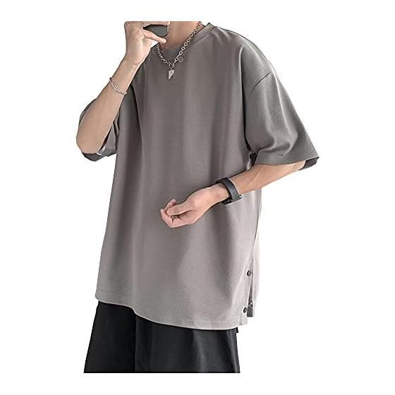 

[Poperdision] Summer Clothes, Men s Short Sleeve T-Shirt, Men s Big T-Shirt, Plain, Large Size, Light, Soft, Silhouette, Stylish, Fashionable