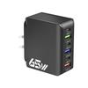 Multifuntional 65W Wall Charging Adapter USB Type C 6 Port Intelligent Power Desktop Charging Station ABS Texture