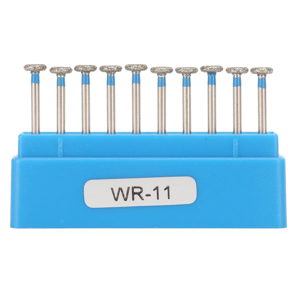 10pcs WR 11 Dental Burrs Set Stainless Steel High Speed Handpiece Polishing Burrs Accessory