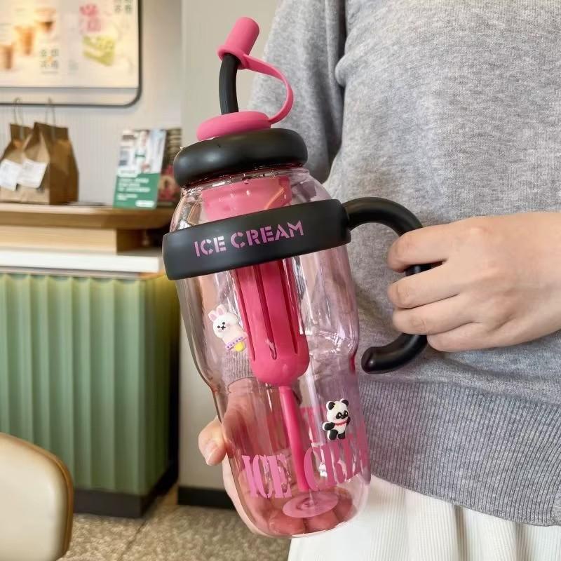 

1 шт. 1300 мл портативный пластиковый стаканчик большой емкости пластиковая соломенная бутылка для питья на открытом воздухе путешествия портативный тренажерный зал фитнес летний стаканчик для воды <0.25L