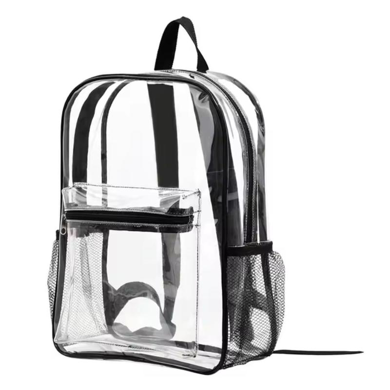 Outdoor Waterproof PVC Transparent Backpack Large Capacity Travel Rucksack чёрный