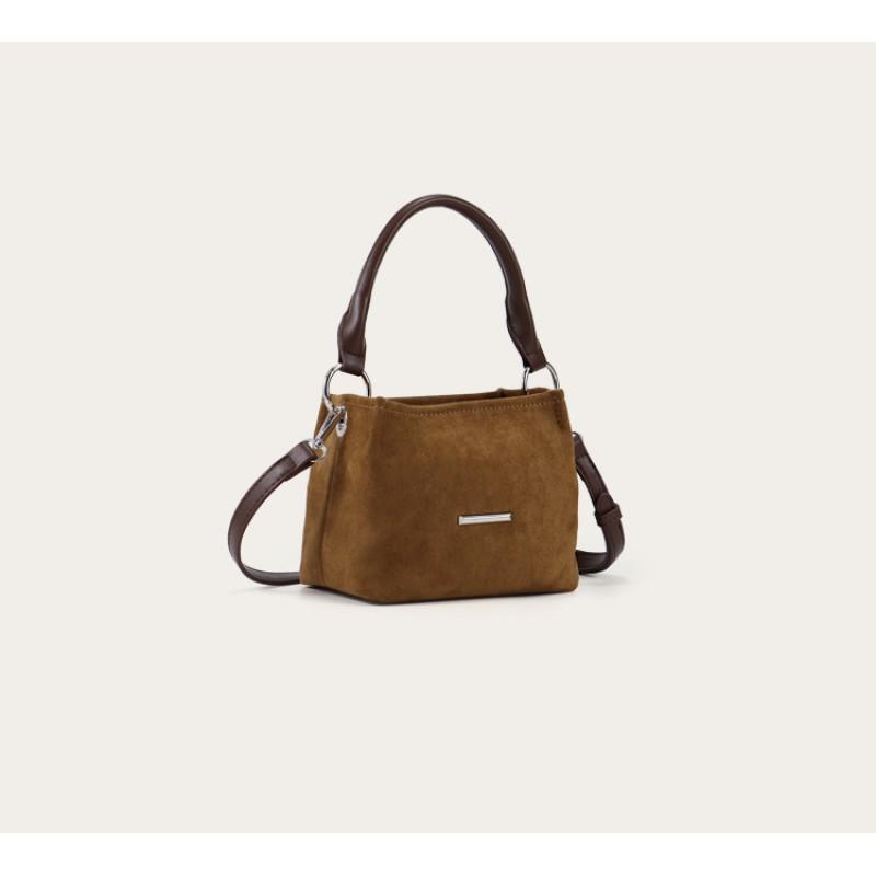 Bucket Bag Women 2026 New High-end Women s Matte Suede Handbag Retro One-shoulder Crossbody