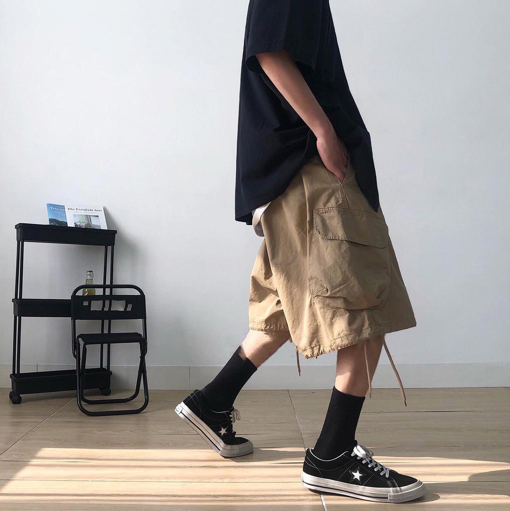 Weitbeinige Shorts Herren Kurz Übergröße Vintage Herrenshorts Sommer Sport Laufen Cargohose