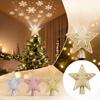 US Plug Christmas Tree Topper Star Projector Light, 3D Five-Pointed Star Rotating Snowstorm Projection Lamp, Christmas Decoration