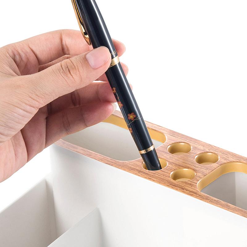 Multifunction Stationery Storage Box Desktop Pen Holder TV Remote Control Organizer Cosmetics Makeup Case Office School Supplies