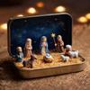 NEW Mini Resin Nativity Scene Statue Jesus Acrylic Figurine Home Office Cafe Room Studio Table Ornament Christian Religion Decor