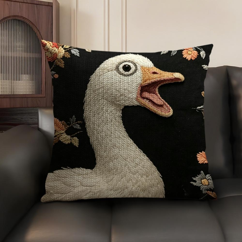 2D Scream Tiere Retro Kissenbezug Natürlicher Leinen Bio-Stoff Beidseitiger Druck Sofa Heimdekor Geschenk Kissenhülle