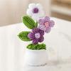 2Pcs Crochet Bonsai Artificial Flowers Charming Knitted Flower Decorations, Suitable for Home and Holiday Decorations, Fabric Desktop Flower Display