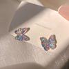 New Colorful Zircon Small Butterfly Earrings for Women Simple Fashion Personality Summer Accessories Party  Birthday Gift