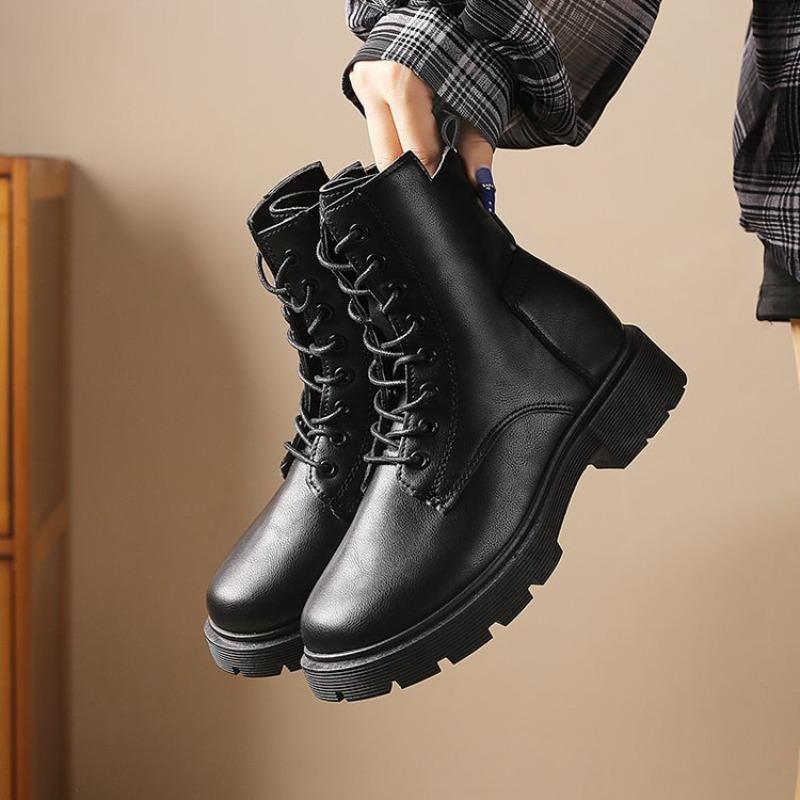 Martin boots women's new autumn and winter shoes platform boots short boots snow cotton shoes velvet