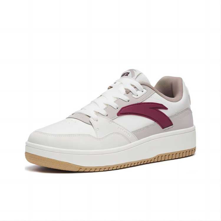 Anta Retro Fashion Versatile Durable Lightweight Low-Top Skate Shoes Men Sneakers White Gray Red 112438063R-2