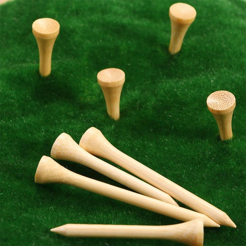 Unbreakable 83mm 70mm 100Pcs Swing Practice Golf Tees Golf Accessories Bamboo Tee Golf Training