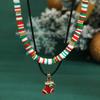 2/3/4pcs/set Cartoon Rice Beaded Chain Christmas Tree Cartoon Pendant Choker  Decoration