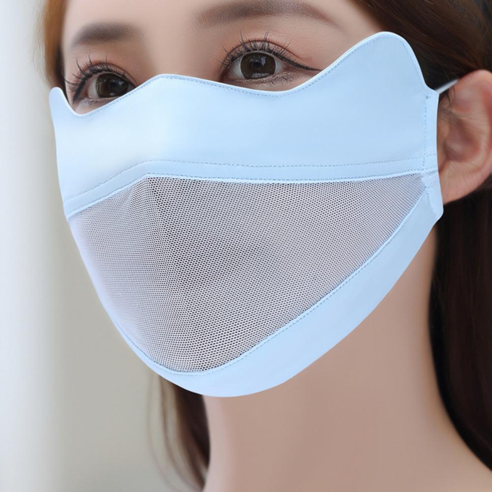 

Эластичный шарф для лица однотонный солнцезащитная вуаль модная маска для лица рыбалка синий