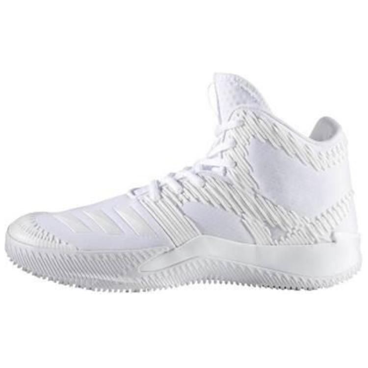 New Adidas Anti-Slip Wear-Resistant Mid-Top Basketball Shoes Men's White BB8186