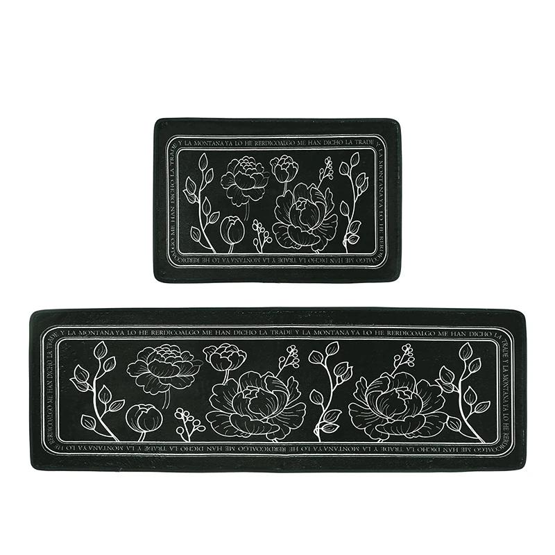 

Коврики для кухни, нескользящие коврики Comfort Area, полосатые коврики для кухни, моющиеся декоративные коврики для кухни, коврик для ванной 40cmx60cm-1PC чёрный