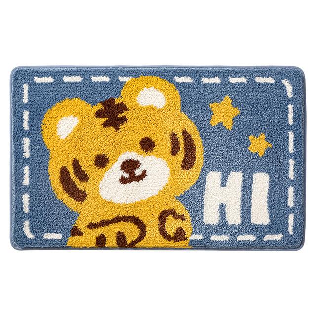 Tiger Absorbent Bathroom Door Entrance Mat Cartoon Bath Rug Bathroom Non -Slip Toilet Mat Entrance Children 'S Room Carpet 