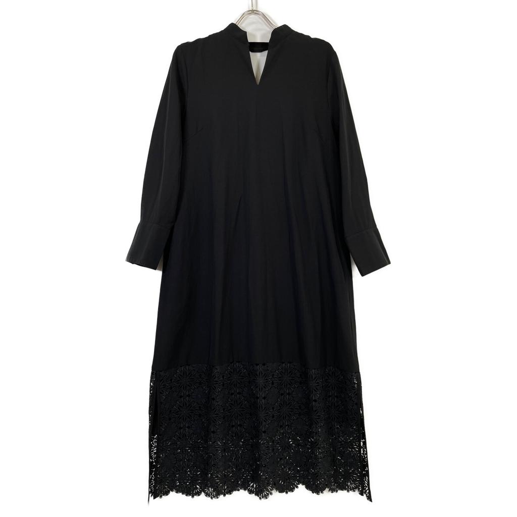 Adore 531-2140302 Black Weather Washer Lace Hem One Piece Dress 36 blackUsed