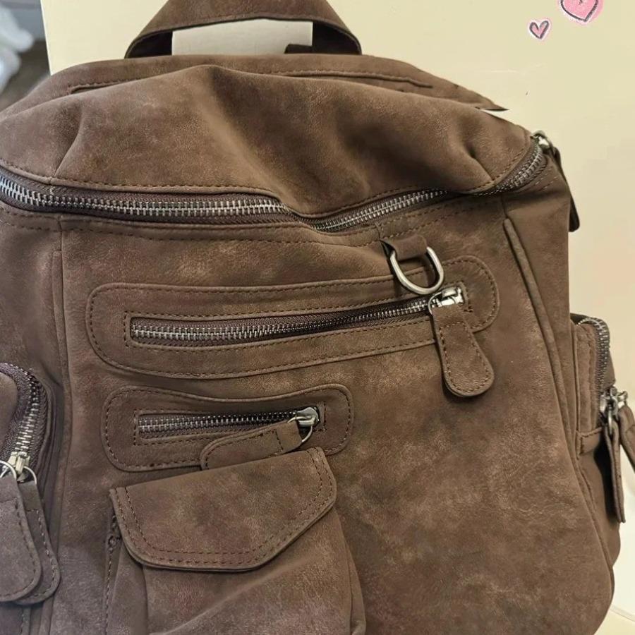 Neuer Pendler Rucksack Große Kapazität Modisch Vielseitig Mehrere Taschen Retro Studentenrucksack Reiserucksack