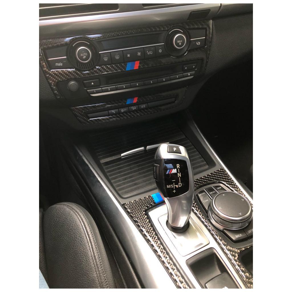 Compatible BMW X5/X6 E70/E71 Carbon Fiber Center Console Air Conditioning CD Panel Interior Modification Kit