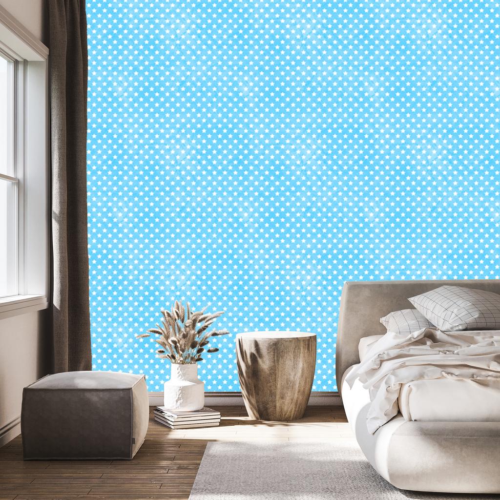 Wallpaper Stars Celadon, Turquoise and Azure for the Living Room and Bedroom 50x1000