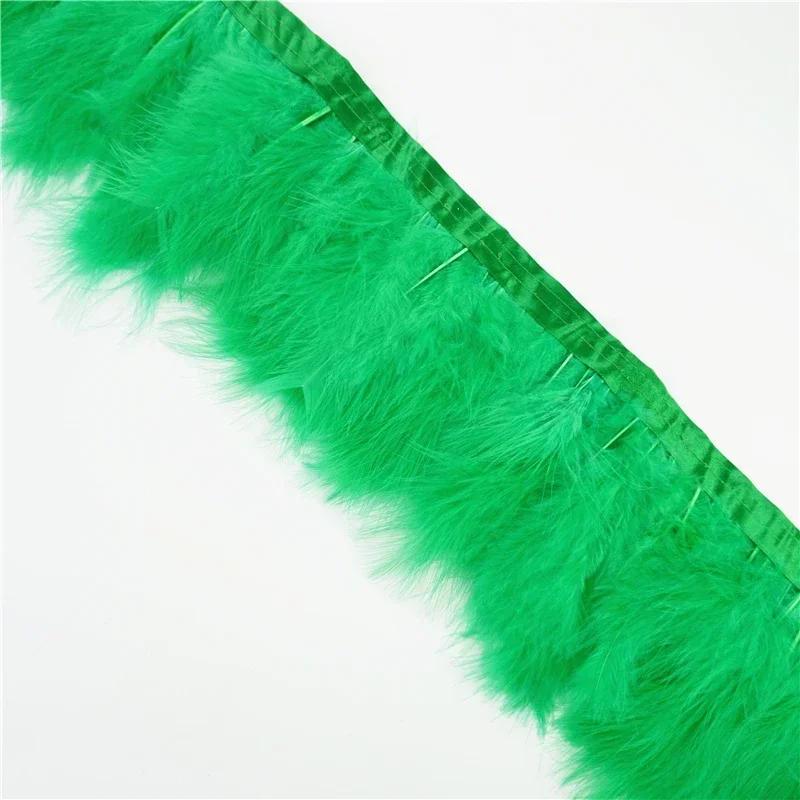 2 Mètres Bordure de Plumes de Marabout Moelleuses Bords Frange 6-8" Plumes de Dinde Blanches Noires Décor Vêtements sur Bande Artisanat Ruban Décoration