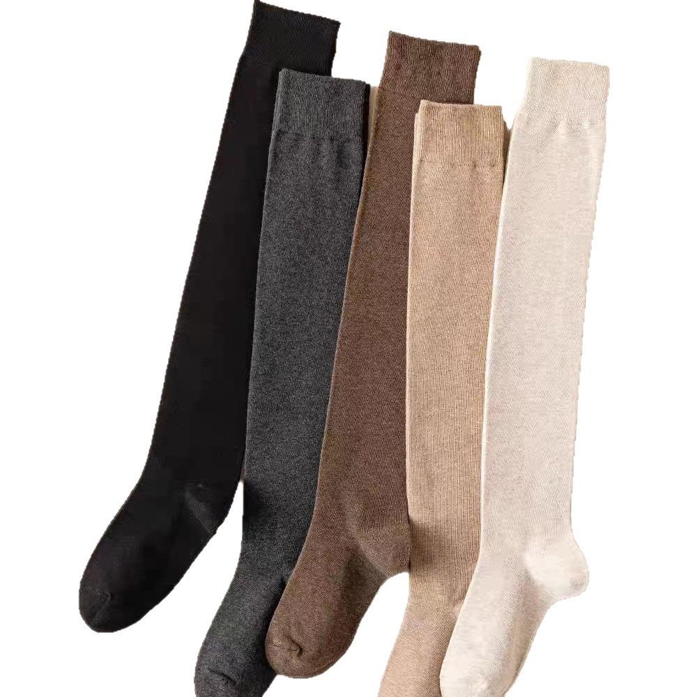Micro-Pressure Knee Socks Children'S Autumn And Winter Cotton Stockings Solid Color Japanese Thin Jk Calf Socks Boneless Stockings Thin Legs