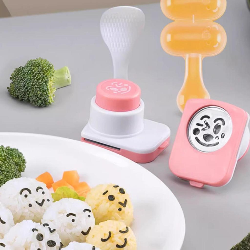 Versatile DIY Rice Ball Mold & Embosser Set - Bento Tools & Nori Press