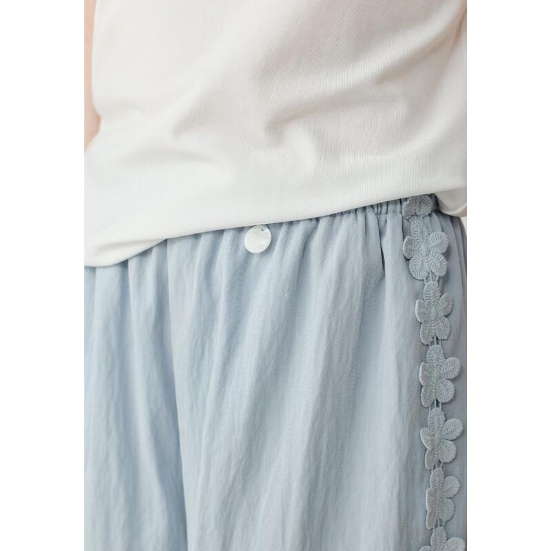 ELLE KIDS Girls' French Style Ruffle Straight Leg Trousers