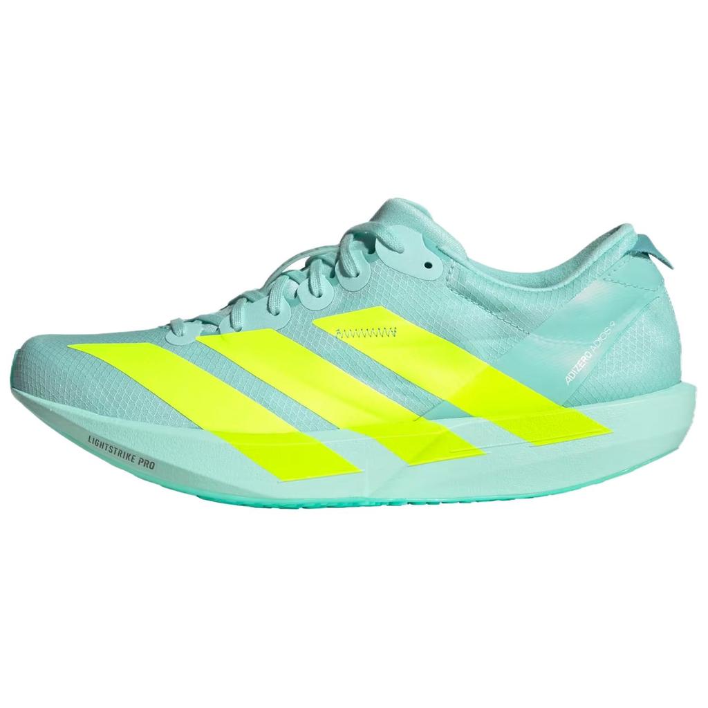 New Adidas Adizero Adios 9 Abrasion Resistant Low Top Casual Running Shoes Women's Green Yellow JH5245