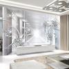 Custom Wall Mural Photo Wallpaper Non-woven 3D Abstract Space Flower Pattern Diamond Jewelry Living Room TV Backdrop Home Decor