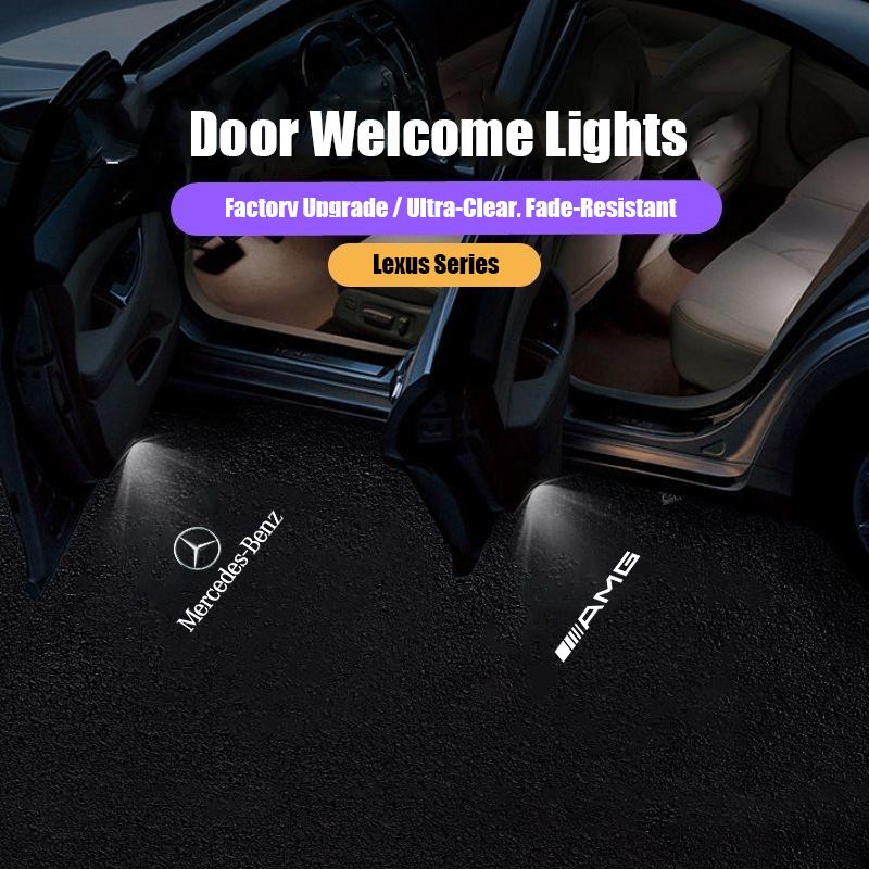 2Pcs HD Led Welcome Light Car Door Projector Lamps For Mercedes Benz AMG A B C E G W211 W203 W204 C260 E300L A200L GLC300 CLA SL1