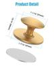 Set of 5 Gold Self-Adhesive Cabinet Knobs - No-Drill Peel-and-Stick Pulls for Kitchen Cabinets Drawers Refrigerators Dressers Easy Stick-On Furniture