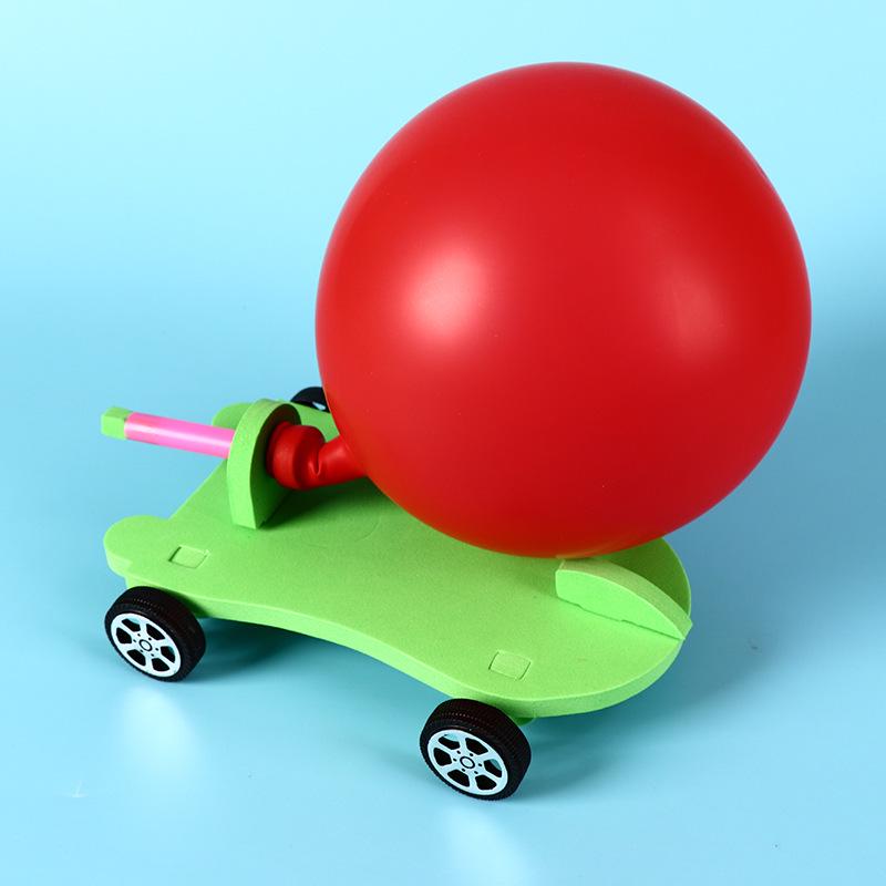 Balloon-Powered Recoil Force Cart - DIY Science Experiment Toy for Children
